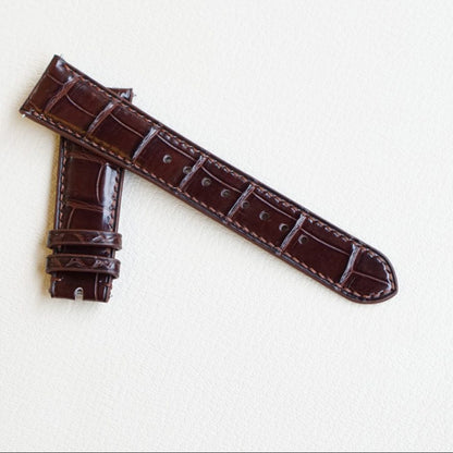 Handmade Brown Alligator Leather Watch Strap 22mm 21mm 20mm 19mm 18mm 16mm