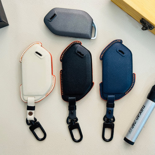 Leather Key Fob Cover For Telluride EV9 EV6 Sorento  2022-2026, Premium Keyless Remote Holder Case for Sportage Niro Soul Carnival K5
