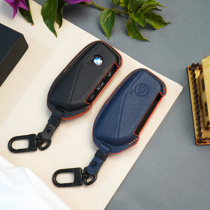 Handmade Epsom Leather Car Key Fob Case Fits BMW G-Chassis X1 U11 X5 G05 X7 G07 i7 iX