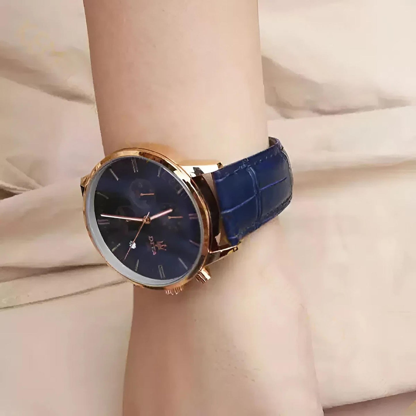 Handmade Navy Alligator Leather Watch Strap 22mm 21mm 20mm 19mm 18mm 16mm