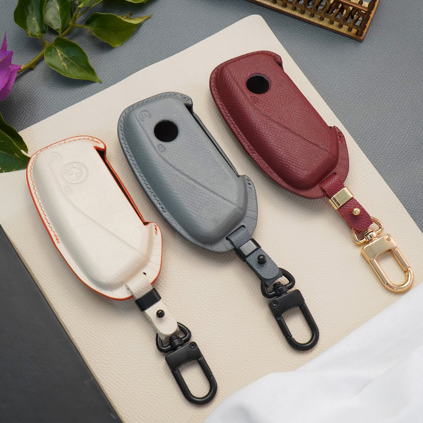 Handmade Epsom Leather Car Key Fob Case Fits BMW G-Chassis X1 U11 X5 G05 X7 G07 i7 iX
