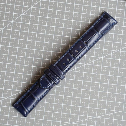 Handmade Navy Alligator Leather Watch Strap 22mm 21mm 20mm 19mm 18mm 16mm