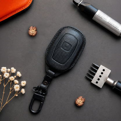 Honda Leather Key Fob Cover, Compatible with CR-V, Accord, Civic, Odyssey, Vezel, Ridgeline, Personalized Keychain