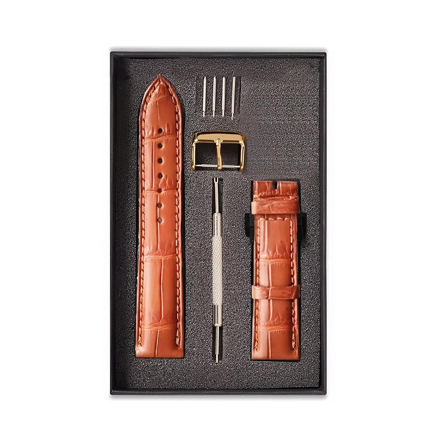 Handmade Dark Tan Alligator Leather Watch Strap 22mm 21mm 20mm 19mm 18mm 16mm