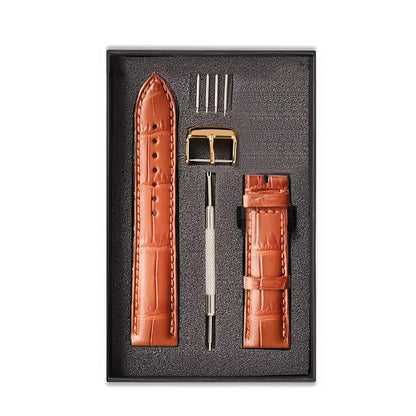 Handmade Dark Tan Alligator Leather Watch Strap 22mm 21mm 20mm 19mm 18mm 16mm
