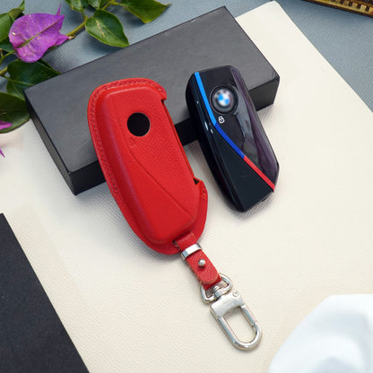 Handmade Epsom Leather Car Key Fob Case Fits BMW G-Chassis X1 U11 X5 G05 X7 G07 i7 iX