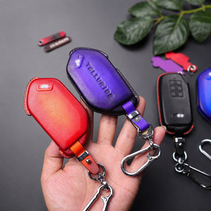Handmade Veg Tan Leather Key Fob Cover Telluride EV9 EV6 Sorento Sportage Niro Soul Carnival K5 2022-2026
