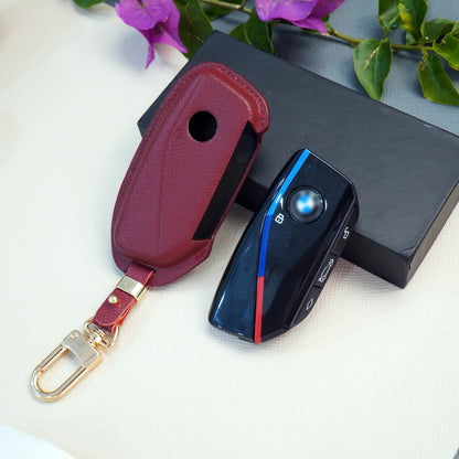 Handmade Epsom Leather Car Key Fob Case Fits BMW G-Chassis X1 U11 X5 G05 X7 G07 i7 iX