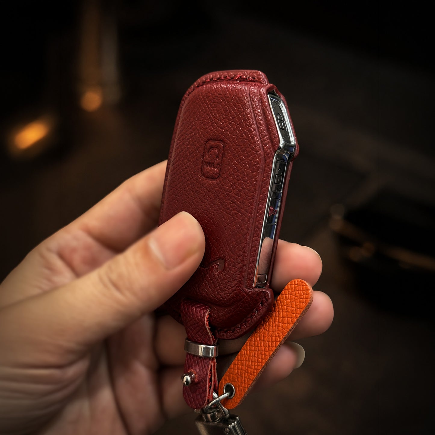 Handmade Leather Key Fob Cover For Forte, K5, Niro, Seltos, Sorento, Soul, Sportage Telluride, Cerato, EV6,EV3, EV9)