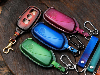 Handmade Veg Tan Leather Car Key Fob Case Fits BMW G-Chassis X1 U11 X5 G05 X7 G07 i7 iX