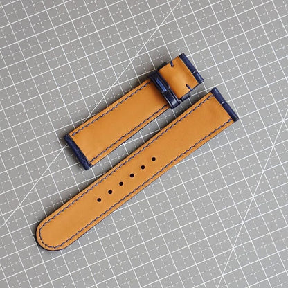Handmade Navy Alligator Leather Watch Strap 22mm 21mm 20mm 19mm 18mm 16mm