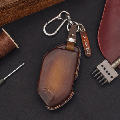 Handmade Veg Tan Leather Key Fob Cover Telluride EV9 EV6 Sorento Sportage Niro Soul Carnival K5 2022-2026