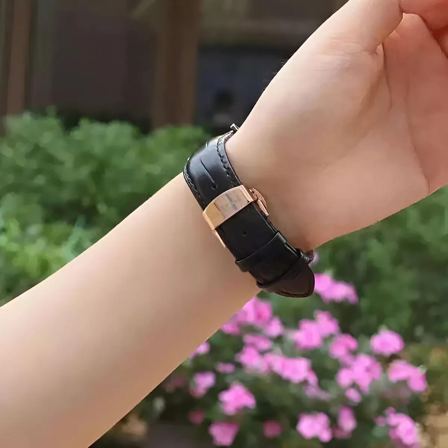 Handmade Black Alligator Leather Watch Strap 22mm 21mm 20mm 19mm 18mm 16mm
