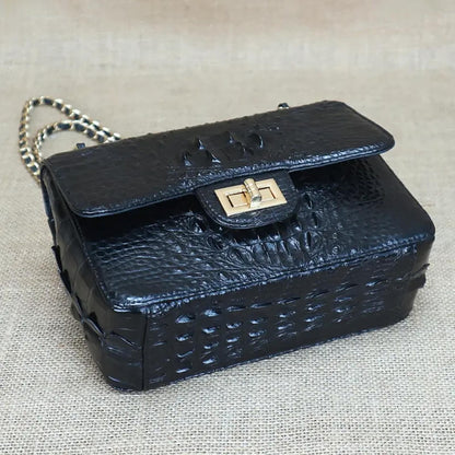 Handmade Genuine Alligator Leather Shoulder Bag – Handmade Exotic Leather Crossbody Bag