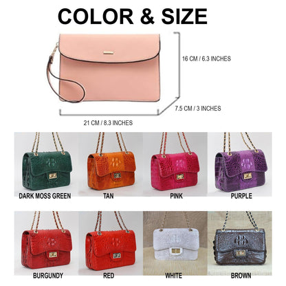 Handmade Genuine Alligator Leather Shoulder Bag – Handmade Exotic Leather Crossbody Bag