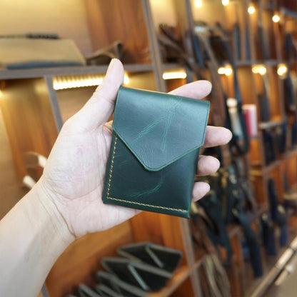 Handmade Leather Cash Wallet, Slim Card & Cash Holder, Minimalist Wallet, Front Pocket, Flap Wallet